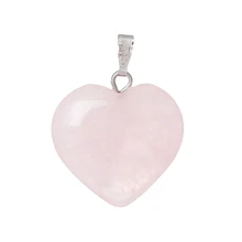 Doreenbeads Women (Grade B) Created Rose Gem Stone Charm Pendants Heart Pink 27 x 21mm, Hole: 6x2mm 1 PIece
