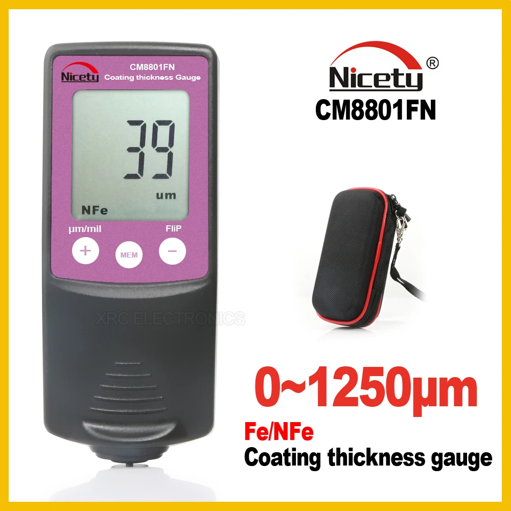 melhor Novo Requinte Car Automotive Medidores de Pintura Medidor de Espessura de Revestimento de Película de Tinta e Verniz para Carros Metro CM8801FN NFe Fe 2 em 1