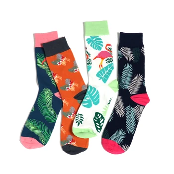 

Harajuku New Art Flamingo Cotton Socks Unisex Couple Funny Socks Leaves Crew Happy Socks For Women Fashion Cute Hipster Sock