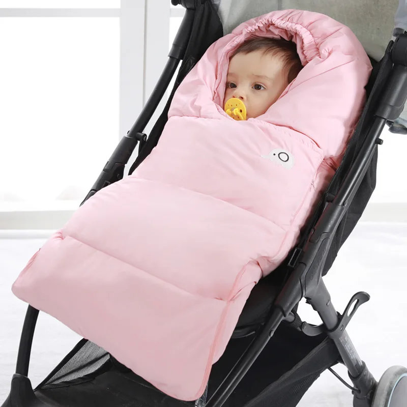 Детский спальный мешок в форме кокона, осенний и зимний детский утепленный хлопковый спальный мешок с дырочками, детский Противоскользящий мешок - Цвет: pink