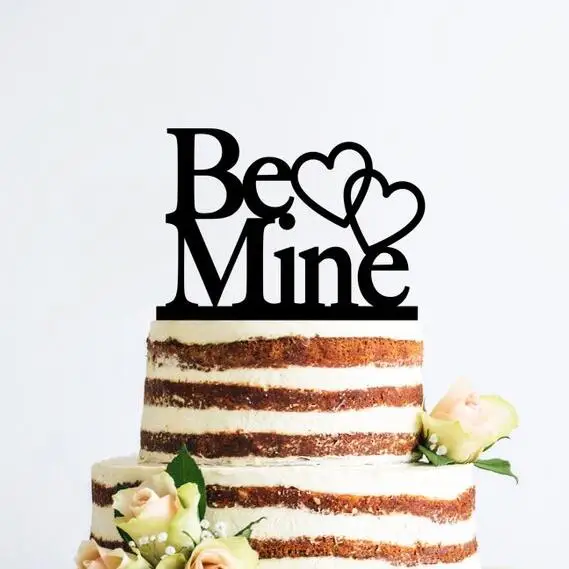 Be Mine Романтическая Свадьба Помолвка украшение торта верхушка розовое золото свадебные аксессуары для украшения торта поставки