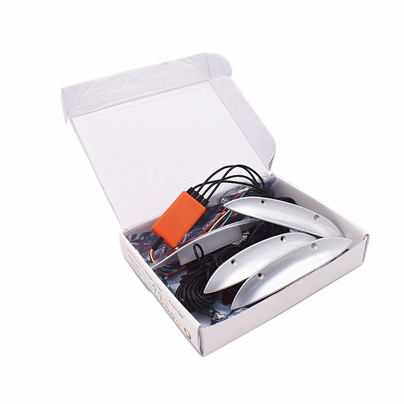 4PCS 8W Car Wheel Lights Tire Light Eyebrow Shape Decorative Lights Lamp Kit RGB Car Wheel Eyebrow Lamp With RF Remote (1)