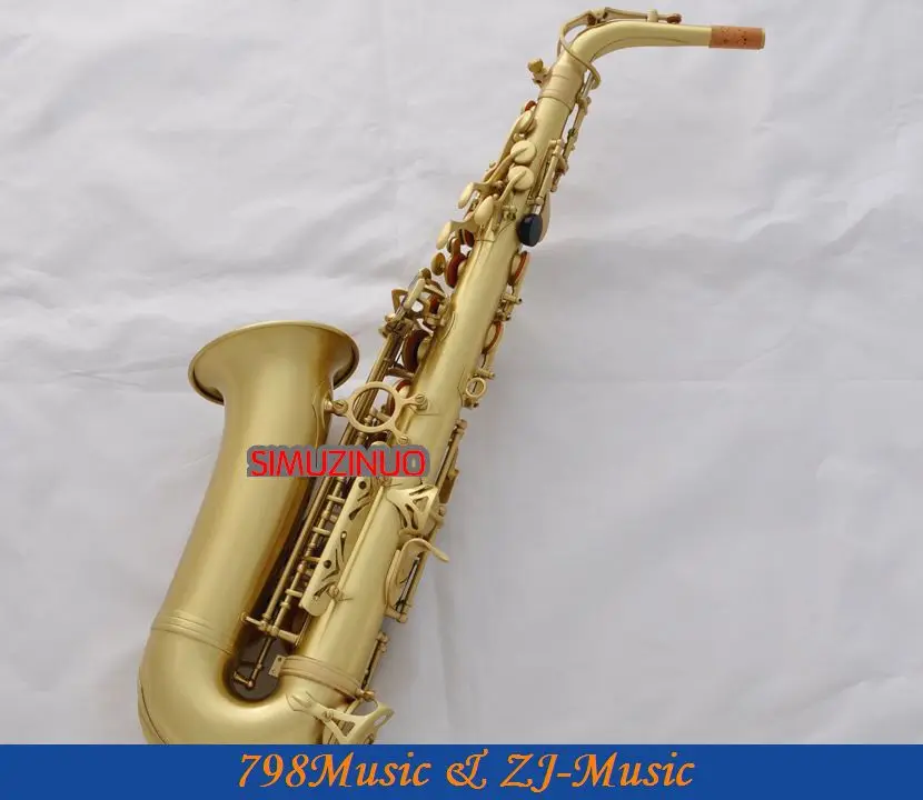 Новейший Профессиональный матовый латунный саксофон высокой F# saxofon с чехлом
