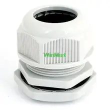 Светло-серый Пластик водонепроницаемый кабельный сальник разъем контргайки PG36