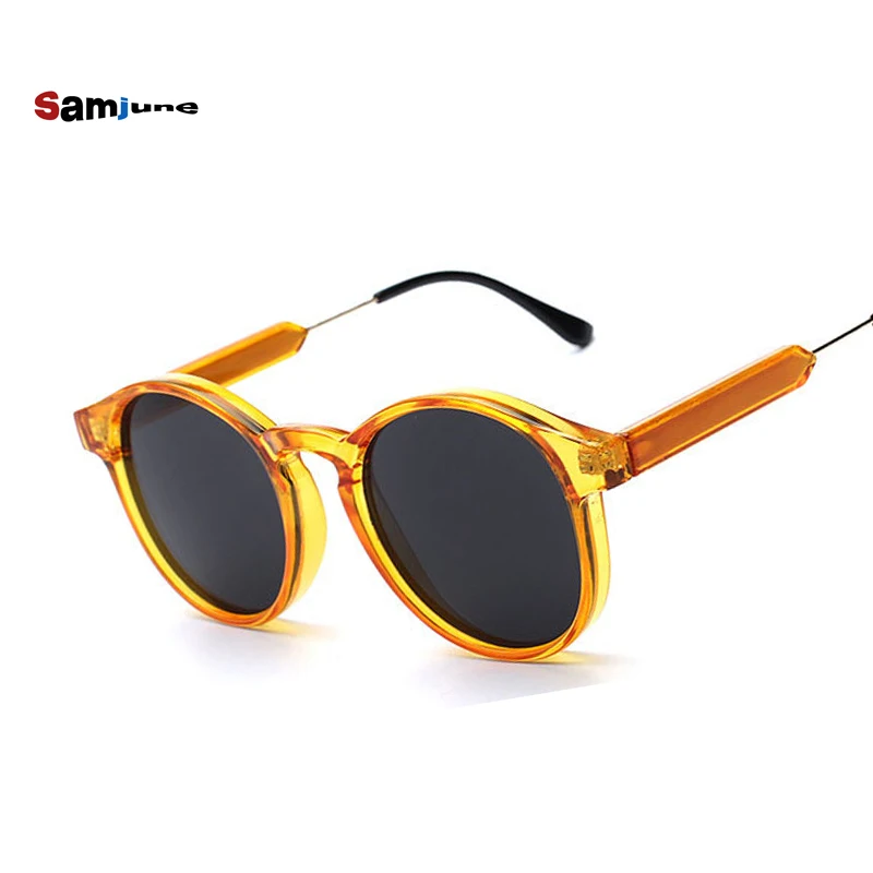 

Samjune Cool Lady Sunglasses Round Sunglasses Women Brand Designer Coating Mirror Sun glasses Female High Quality Eyewear UV400