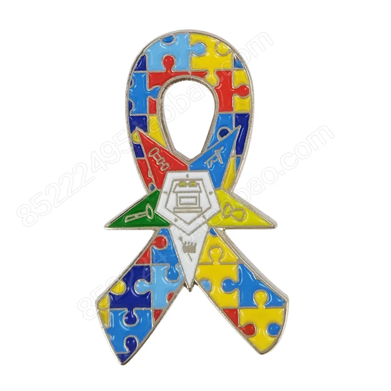 

Economic Enamel Autism Awareness Eastern Star OES Jigsaw Puzzle Ribbon Lapel Pins