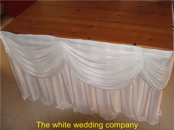 

5pcs 13ft x 29'' White banquet tablecloth table skirt for rectangular table