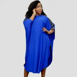 Африканская Дашики платья для женщин 3XL плюс размер платье дамы блестки Синий Красный традиционная африканская одежда сказочные сны