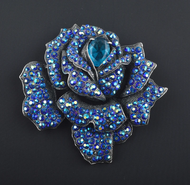 Buy Vintage Style Art Deco Flower Rose Brooch Pin Women's clothe brooches High