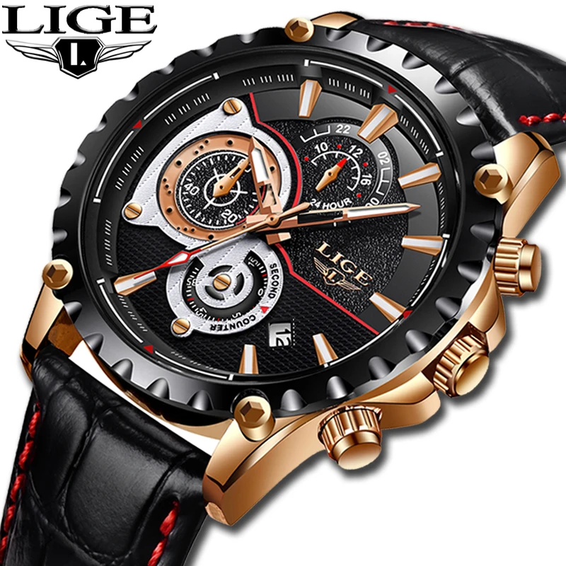 

2019 LIGE New Fashion Sport Men Watches Men Business Waterproof Watch Date Chronograph Quartz Male Dress Clock Relogio Masculino