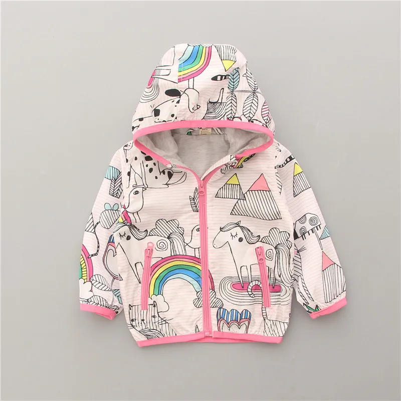 Unicorn Jacket Hot Sale 2017 Spring Autumn Girl Hooded Jackets Coat