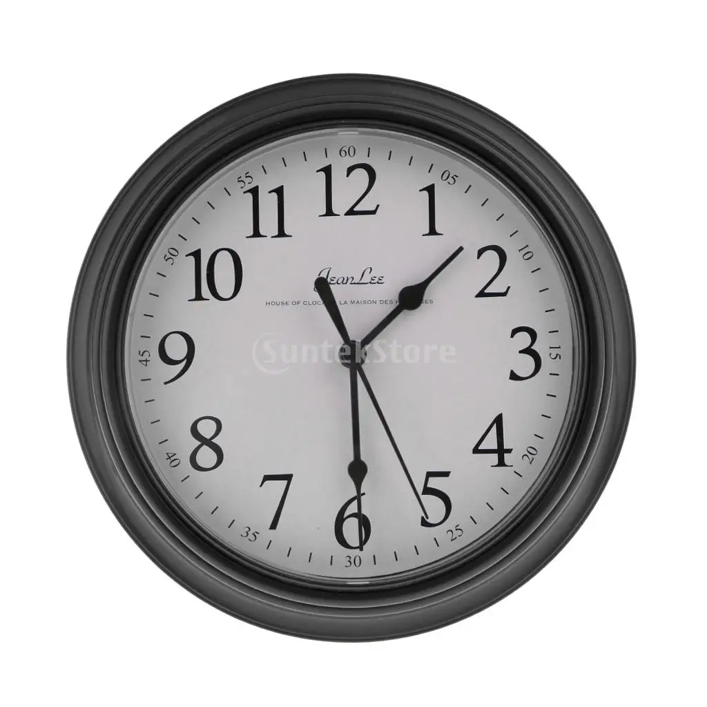  Round Quartz Clock-Wall Clock for Living Room, Bedroom, Kitchen- 22cm Yellow/Red/Black/White