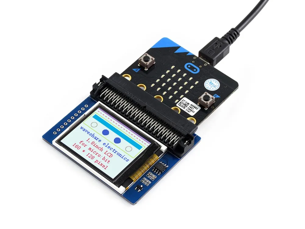 Цветной модуль Waveshare 1 8 дюйма для micro:bit 160x128 пикселей 65K цветов ST7735S драйвер