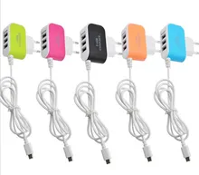 3 1A Triple USB Port Wall Home Travel AC Charger Adapter Micro USB Cable For Samsung