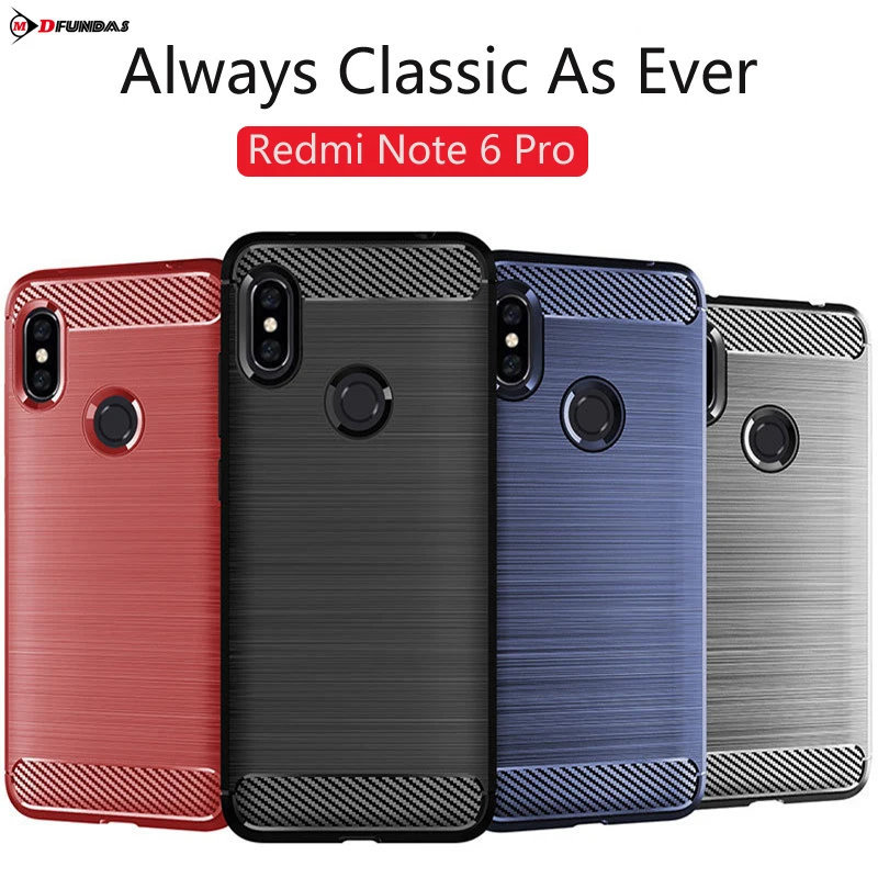 buy For Coque Case On Xiaomi Redmi Note 6 Pro Cases Xiomi Redmi Note 6 Pro Cover Silicone Soft Black Carbon Fiber Ksiomi Accessory
