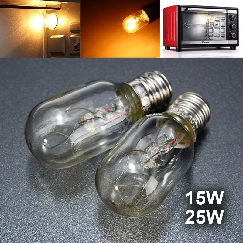 Лампа накаливания с высокой температурой 15 Вт/25 Вт E12, солевая лампа, светильник для тостера, печи, холодильника, лампа накаливания, стеклянный светильник ing 120 в