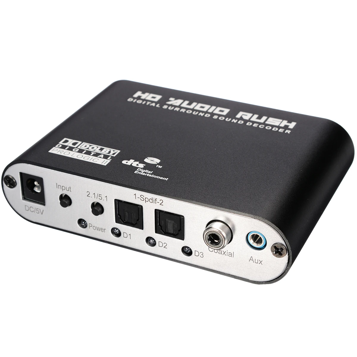 AC3 DTS stereo(R/L) to 5.1 Channel Digital Audio Sound Decoder Optical SPDIF Coaxial Digital to Analog 6 RCA Converter for DVD