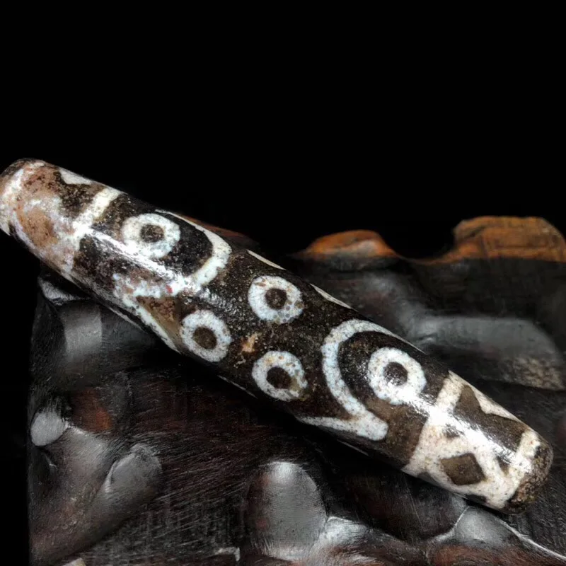 

Tibet DZI high gray/white amulet 15 eyes agate beads 16*80mm old agate beads men&women jewelry DIY Free Shipping