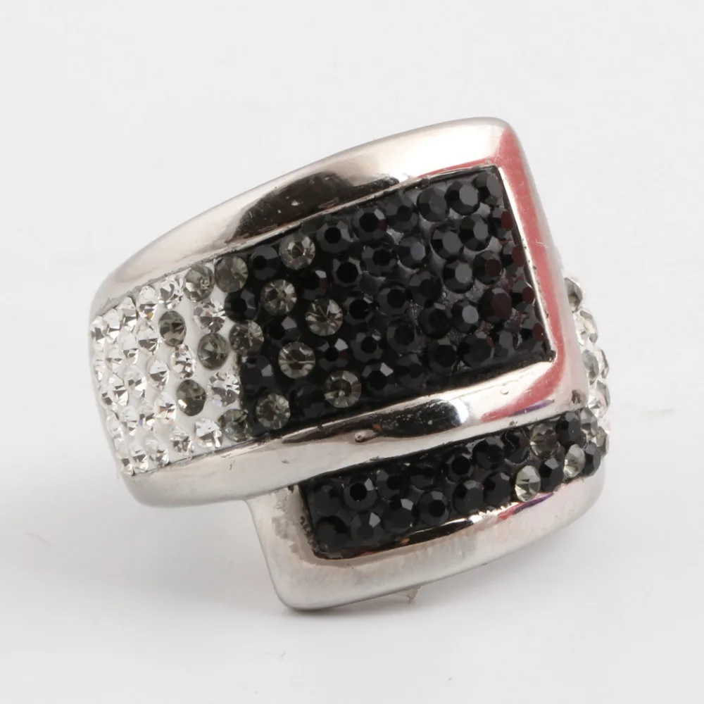 316L Stainless steel Gradual change Crystal Jewelry Wedding Rings for women