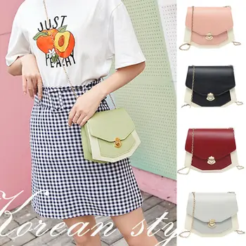 

2019 Newest Hot PU Leather Chain Bag Women Handbag Shoulder Bags Tote Purse Ladies Messenger Hobo Panelled Satchels Bag