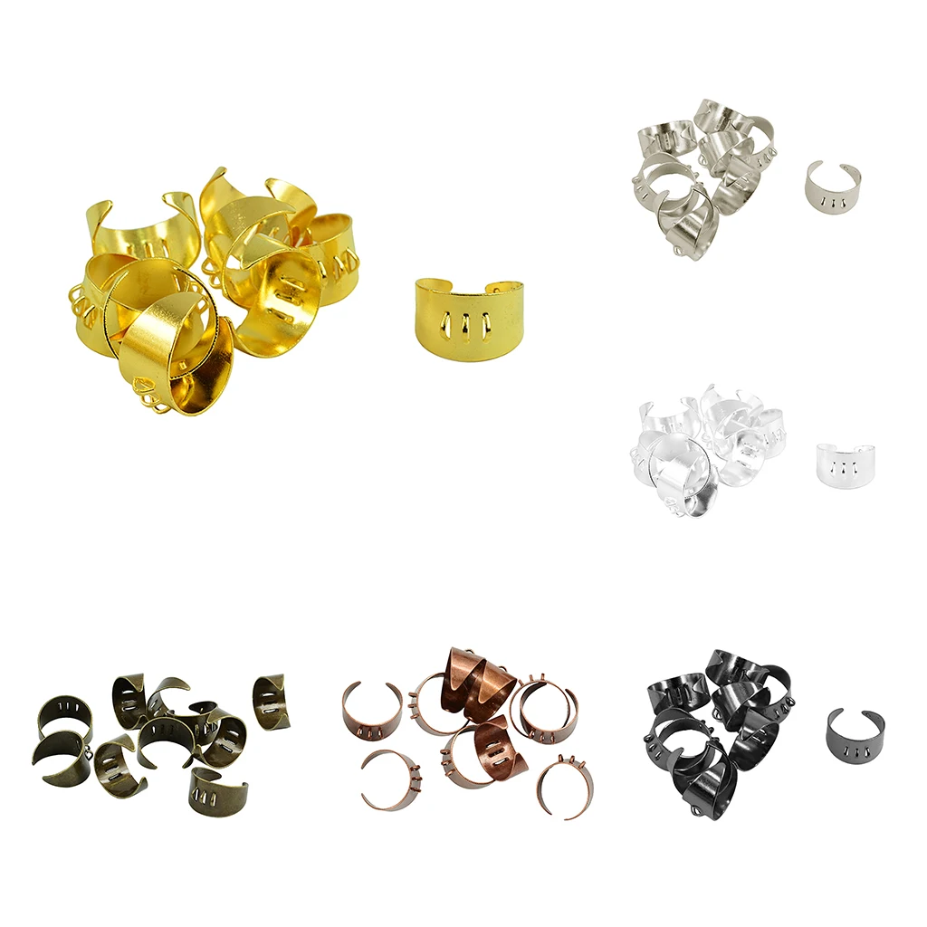 10pcs Adjustable 3 Loops Blank Rings Base Settings Diy Jewelry Making