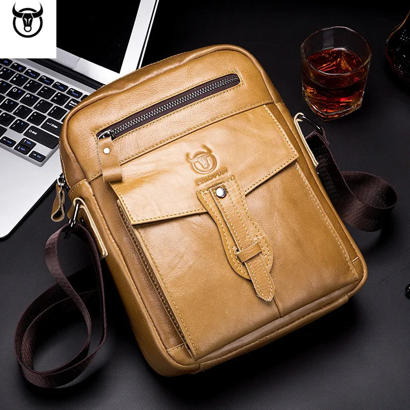 

Brand Messenger Bag Men Genuine Leather Flap Men's Bags cow Leather Male Men's Shoulder Bag Crossbody Bags for man Handbags