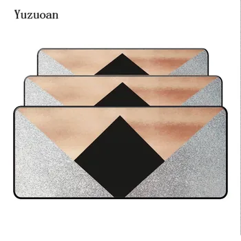 

Yuzuoan Customize Golden Black Grey marble 900*400*3mm Large Gaming Computer Laptop Mice Large White Lock Edge Desk Mouse Pad