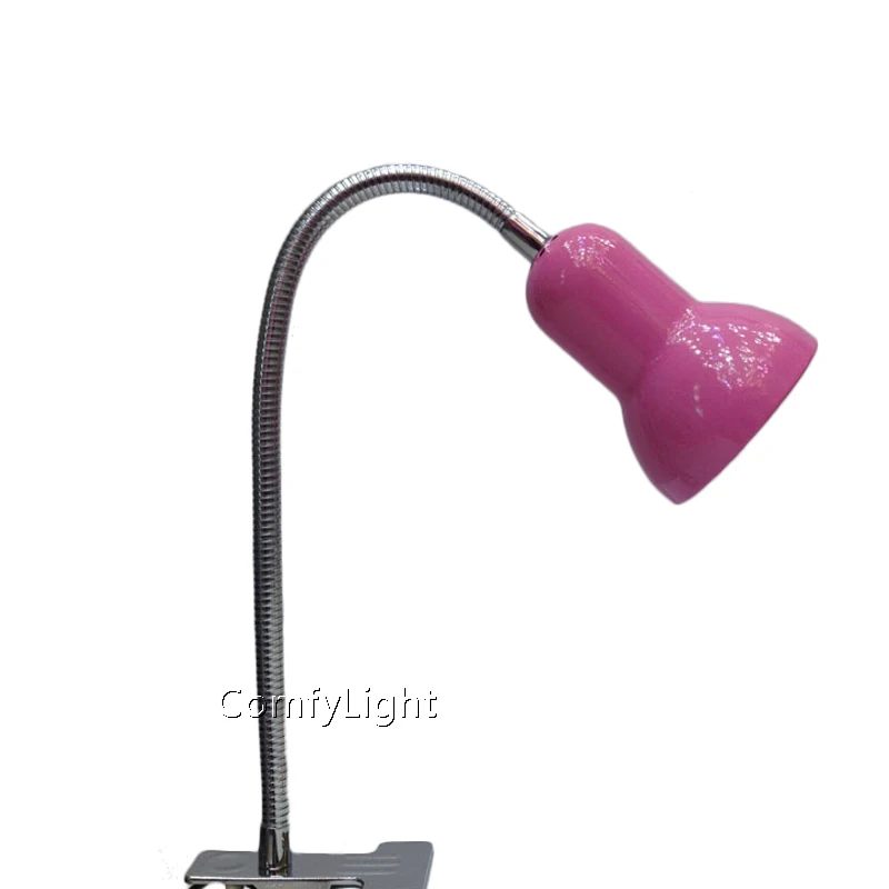 Настольные лампы на зажиме светодиодный зажим Настольная лампа Luminaria De Mesa для студенческого стола, прикроватная офисная Регулируемая лампа для чтения из нержавеющей стали - Цвет корпуса: Pink Lamp