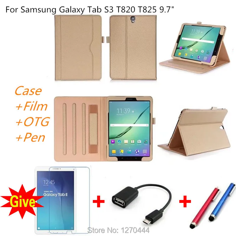 

Hand Strap ID card Slots PU Leather stand Smart protective Cover For Samsung Galaxy Tab S3 9.7 T820 SM-T820 T825 tablets cases