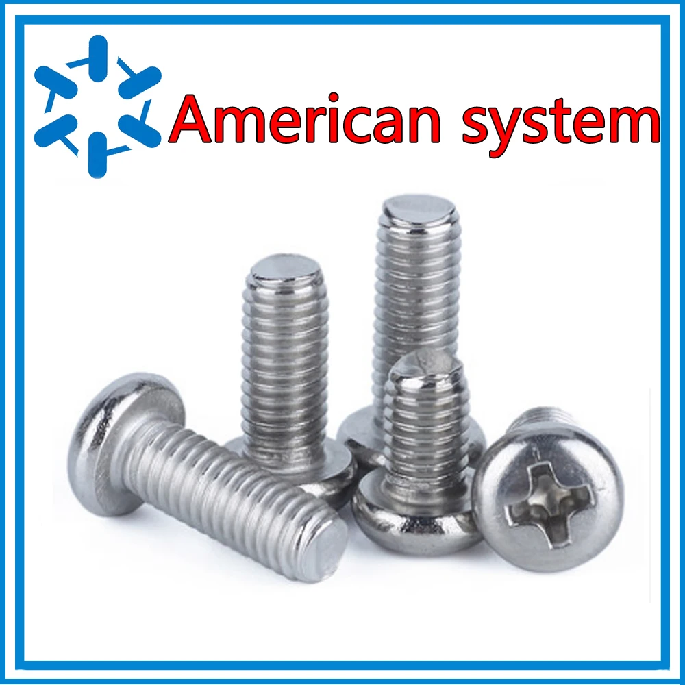 

20pcs/lot 10#-24*L American system UNC stainless steel 304 Pan head cross screw round head carriage bolt 10#-24