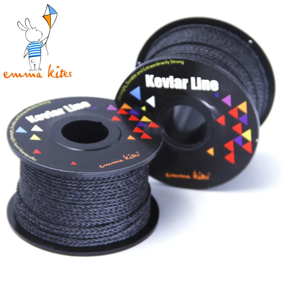 100ft / 30m 300lb / 500lb Black Kevlar Line Braided Fishing Line Outdoor Power Stunt Kite Line String Cord For Flying