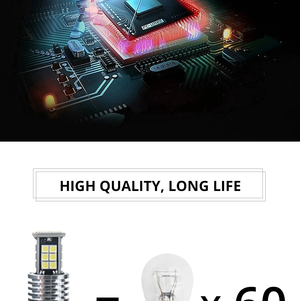 T25 3156 3157 P277W 1960LM LED Bulb Car Fog Light Tail Driving Lamp DRL Daytime Running Reverse Lamps 12 V 6000K White 3030 SMD (9)
