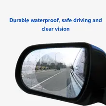 2 шт., автомобильная зеркальная защитная пленка заднего вида, противотуманная, на окно, прозрачная, непромокаемая, на зеркало заднего вида, Защитная мягкая пленка, на боковое окно, пленка