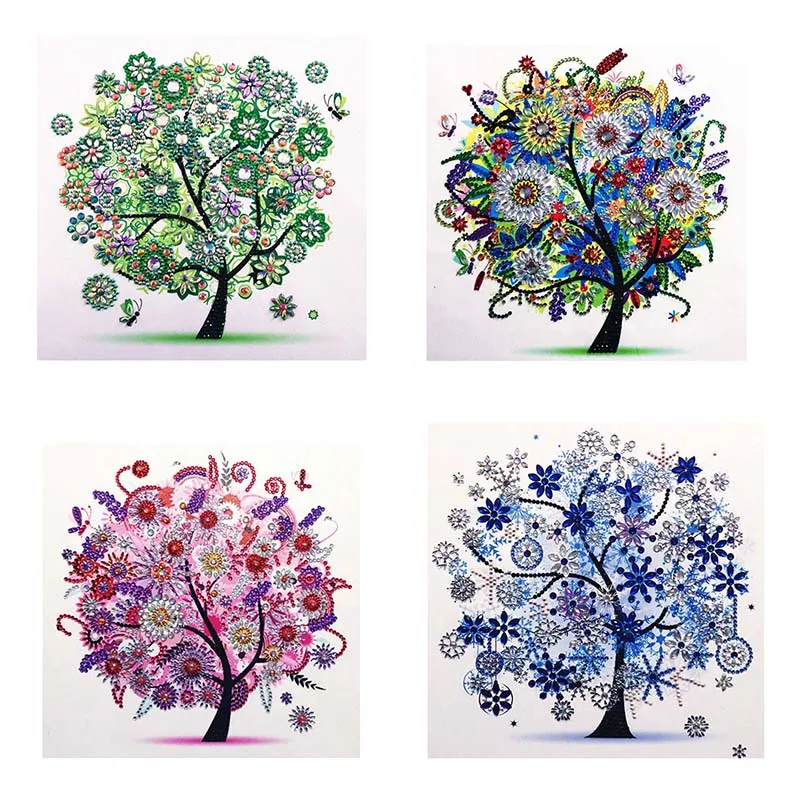 

5D DIY Diamond Embroidery Four Season Flower Trees Special Shaped Diamond Paintings Rhinestone Crystal New Arrivals Home Decor