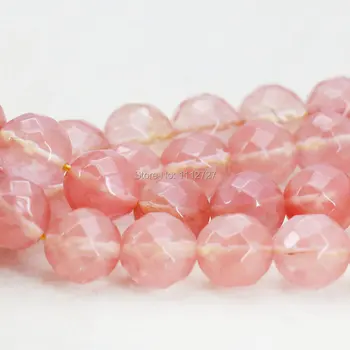 

14mm Pink Watermelon Tourmaline Round Accessories Crafts Loose Beads Semi Finished Stone Carnelian Faceted Jewelry Making Design
