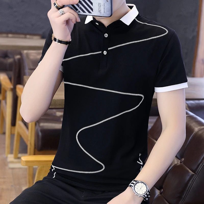 

New Brand men's clothing Tshirt short sleeve mens polo shirt brands England Style Cotton Tees Slim Thin man Tops