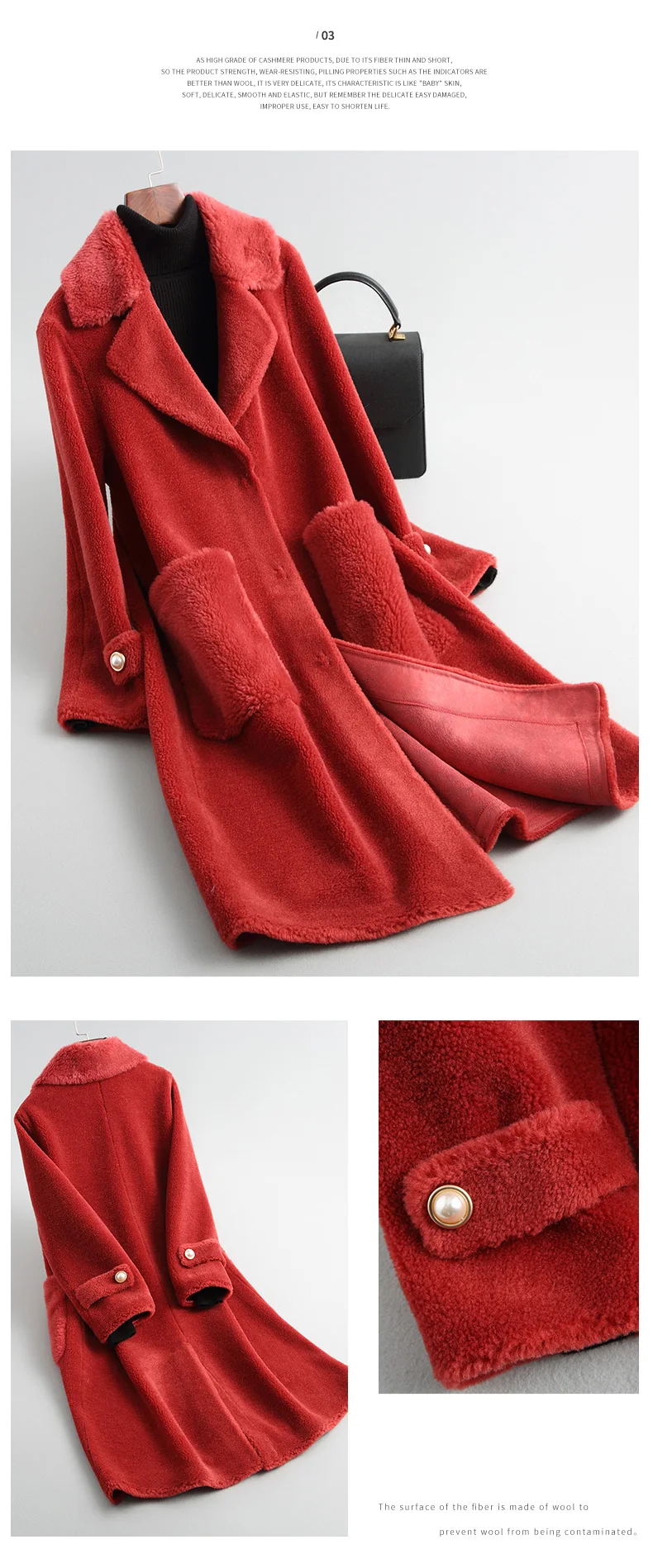 Женское пальто с натуральным мехом, шерсть, пальто, зимняя куртка, женская одежда,, корейский стиль, мех ягненка, Длинные куртки, Abrigo Mujer MY3170