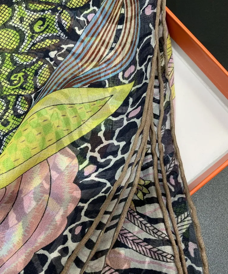 Протеа шарф женский бренд печати шарфы 140*140 см шифон шелк большой площади Шали Обертывания