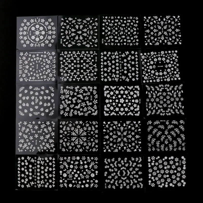 Случайный 30 листов 3D наклейки для ногтей прозрачное дно белый цветок лист Бабочка серия наклейки для ногтей украшения