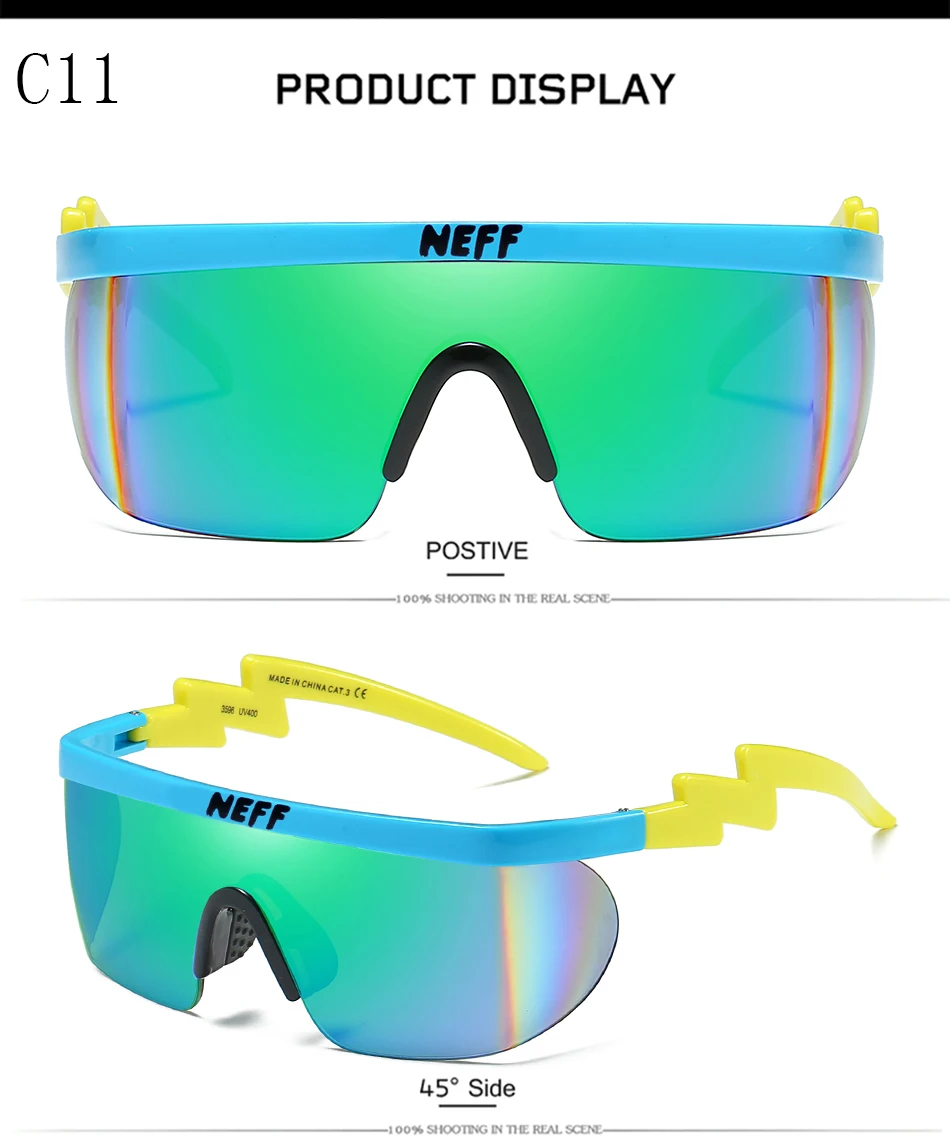 Новые модные брендовые солнцезащитные очки Neff для мужчин/женщин Oculos De Sol Винтажные Солнцезащитные очки с покрытием для вождения 2 объектива Gafas Feminino