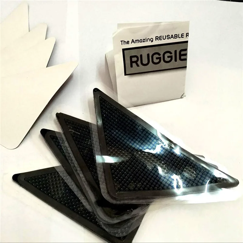 

2017 Top sale 4pcs Reusable Silicone Rug Carpet Mat Grippers Non Slip Corners Anti Skid Home Bathroom Living Room Pad