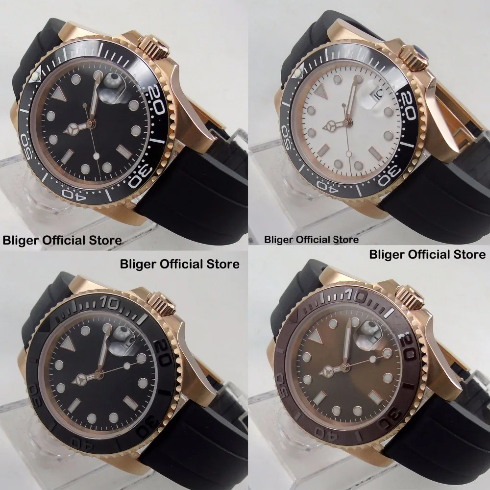 4 модели Nologo автоматические мужские часы Move Мужские t Ceremic ободок 40 мм наручные часы Время часы Золотой корпус
