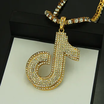 

Hip Hop Iced out Quavo Choker Simulated Diamond Musical Row Tennis Chain Necklace 30" Z96