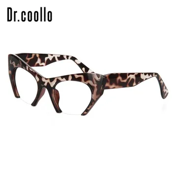 

Sexy Style Cat Eye Optical Colorful Leopard Semi-rimless Myopia Prescription Eyewear Frame for Unisex