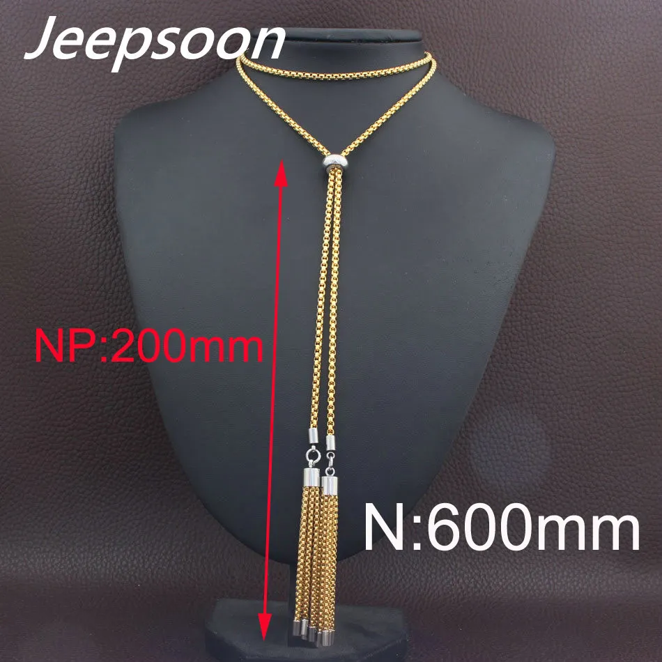 

Fashion Silver color Stainless Steel Jewelry For Woman 600MM Long Chain Necklace High Quality Jeepsoon NEIFAGBE