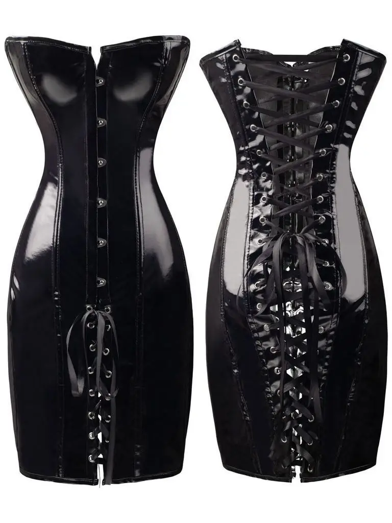 patent leather corset skirt