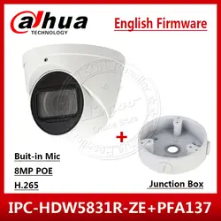 Сетевой видеорегистратор Dahua IPC-HDW5831R-ZE 4 K 8MP POE 2,7 мм ~ 12 мм моторизованный IR50m IP67 Камера SD Встроенный микрофон IPC-HDW5231R-ZE & распределительная