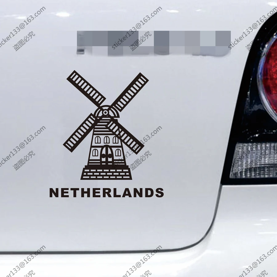 

Netherlands Holland Windmill Dutch Netherlandish Car Truck Decal Bumper Sticker Windows Vinyl Die cut, choose size and color!