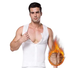 Oeak мужское стройнящее облегающее нижнее белье для тела Новая мода Фитнес стрейч талия тренажер молния приталенная жилетка Корректирующее белье