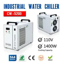 Cw5200 resfriador de água para tubo de laser co2, para máquina de corte e gravação a laser